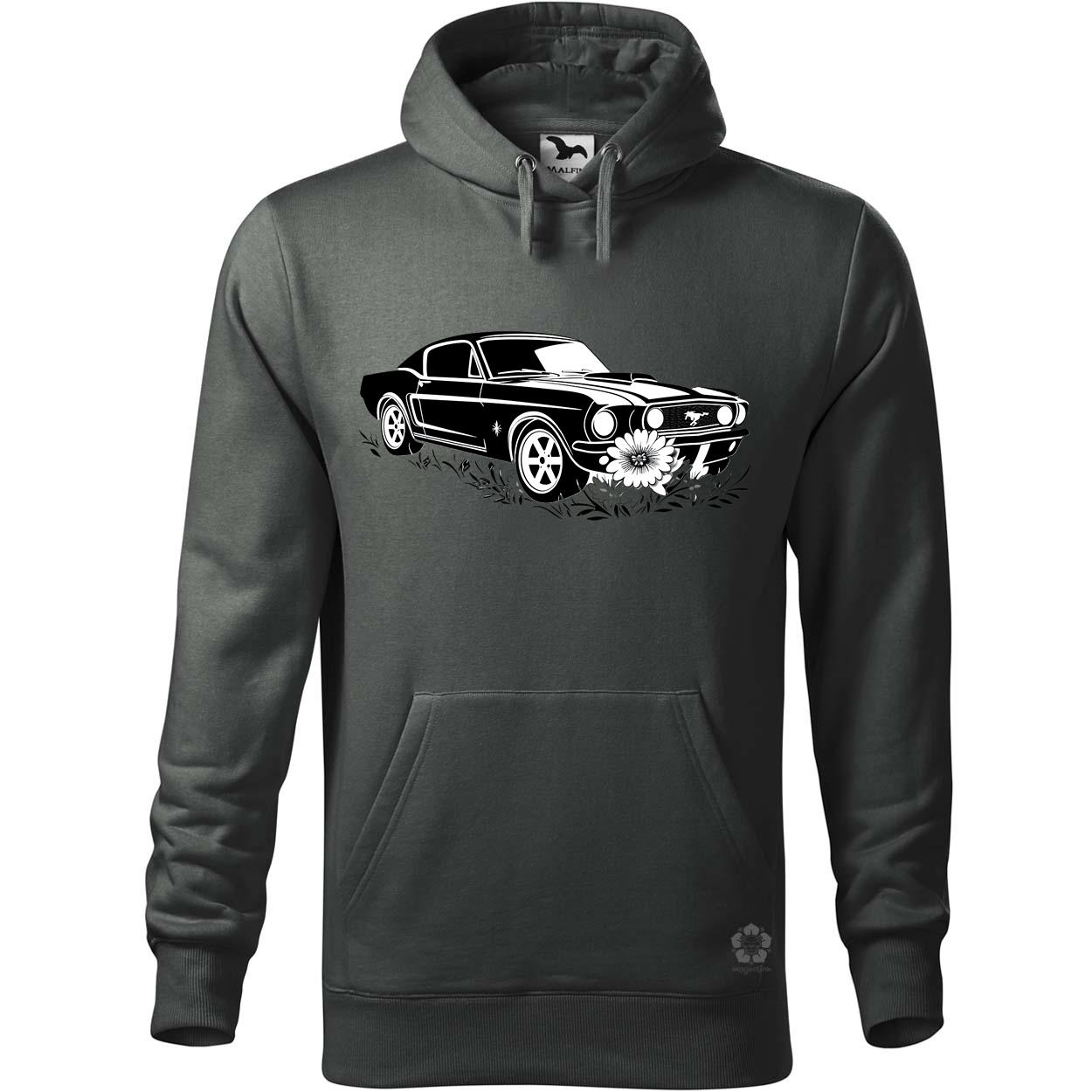 Mustang és virágok rajz v1 egyedi  pulóver 