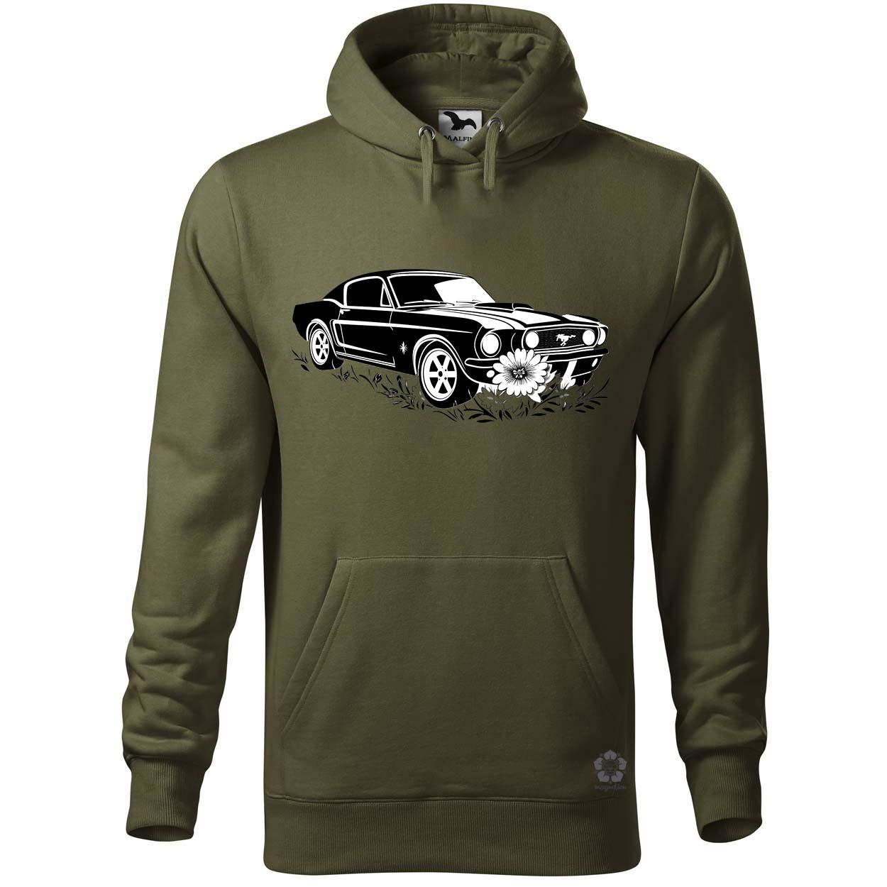 Mustang és virágok rajz v1 egyedi  pulóver 