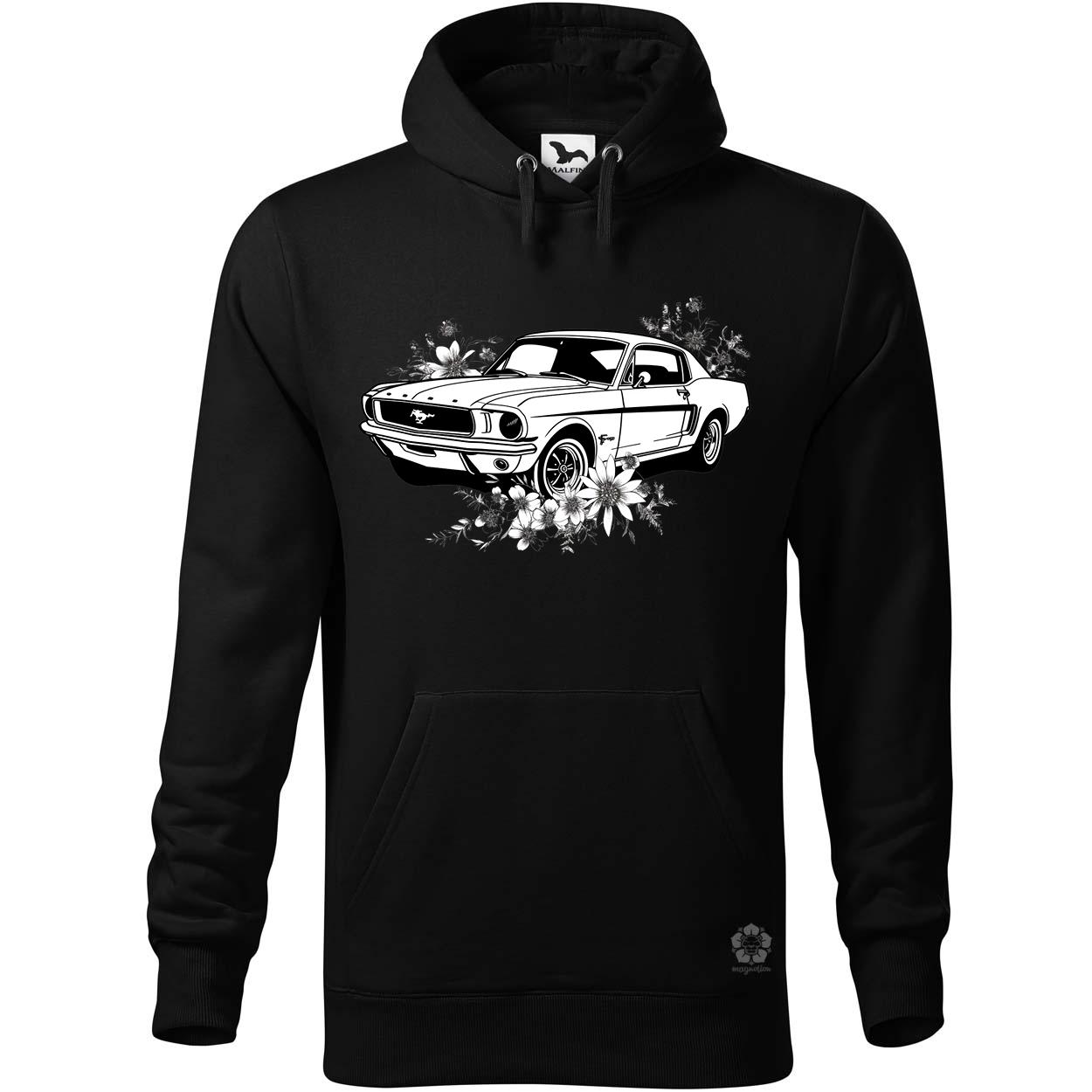 Mustang és virágok rajz v2 egyedi  pulóver 