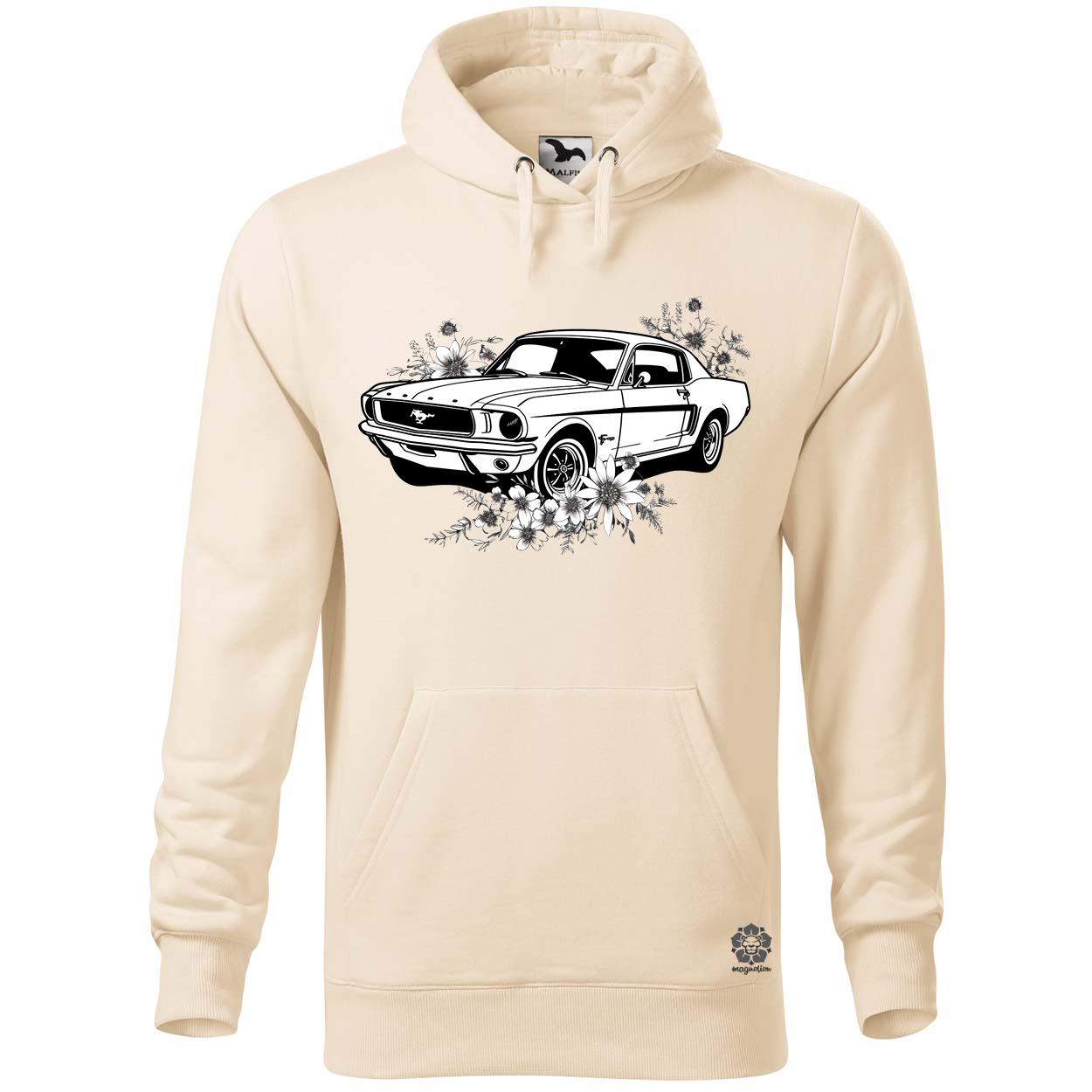 Mustang és virágok rajz v2 egyedi  pulóver 
