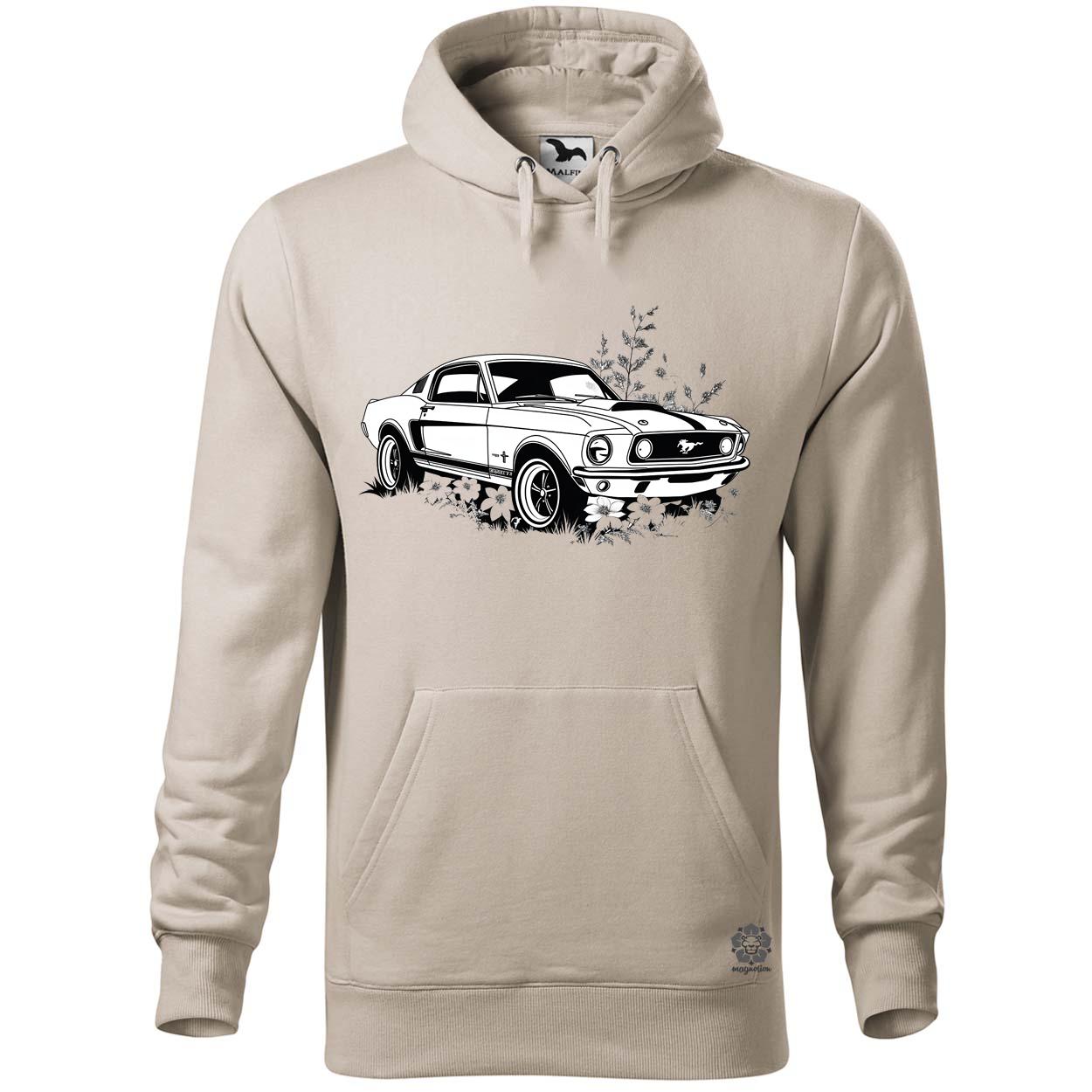 Mustang és virágok rajz v3 egyedi  pulóver 