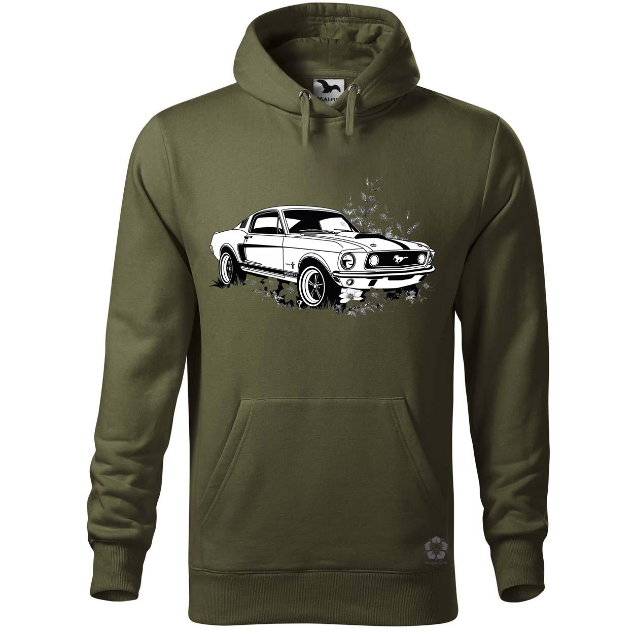 Mustang és virágok rajz v3 egyedi  pulóver 