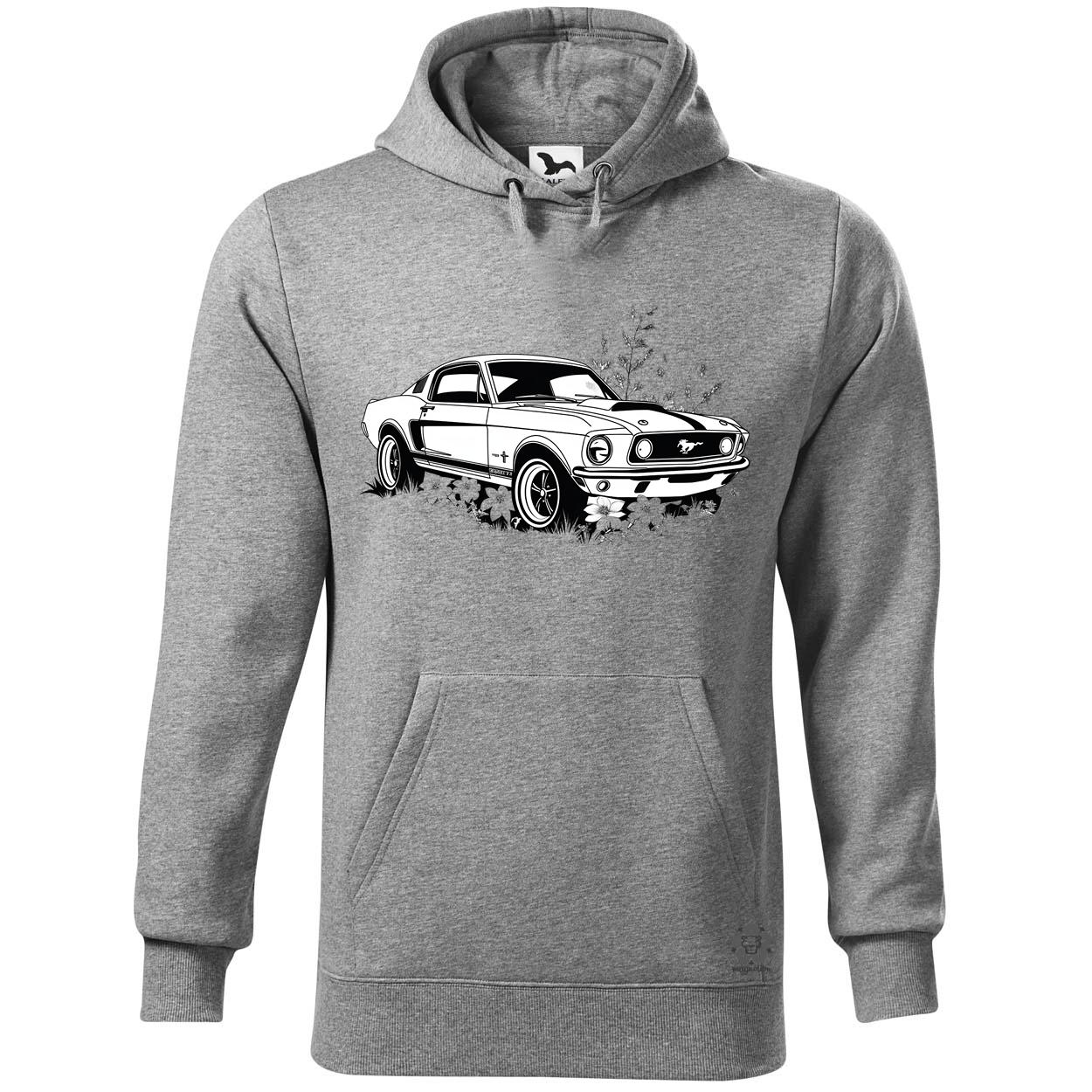 Mustang és virágok rajz v3 egyedi  pulóver 