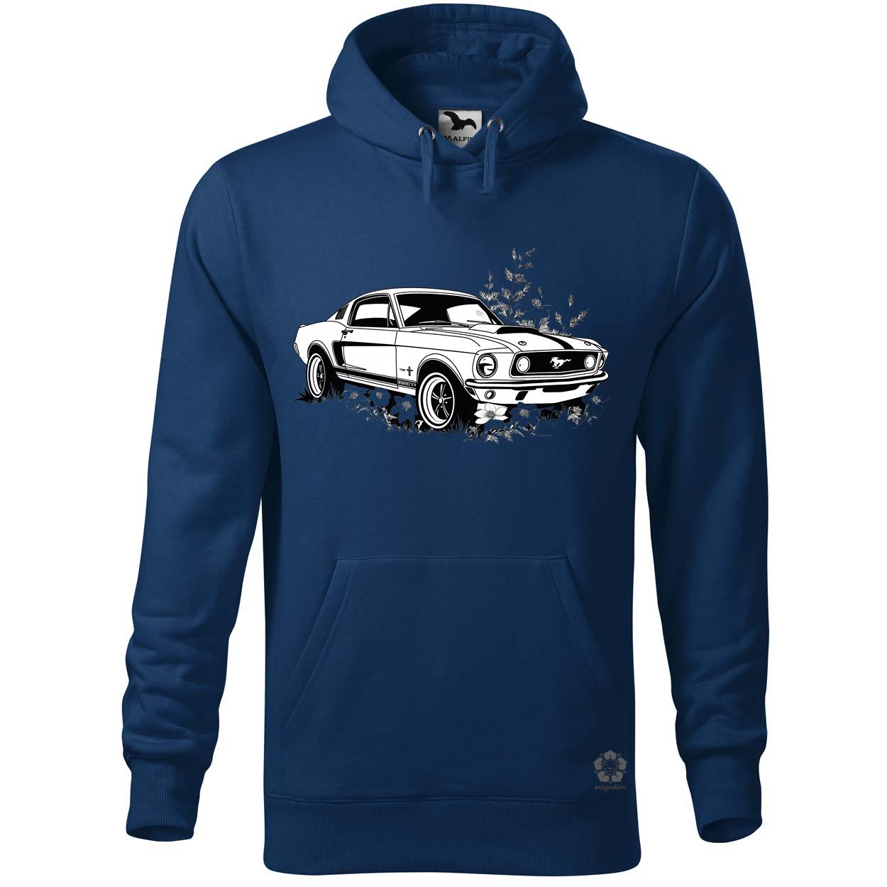 Mustang és virágok rajz v3 egyedi  pulóver 