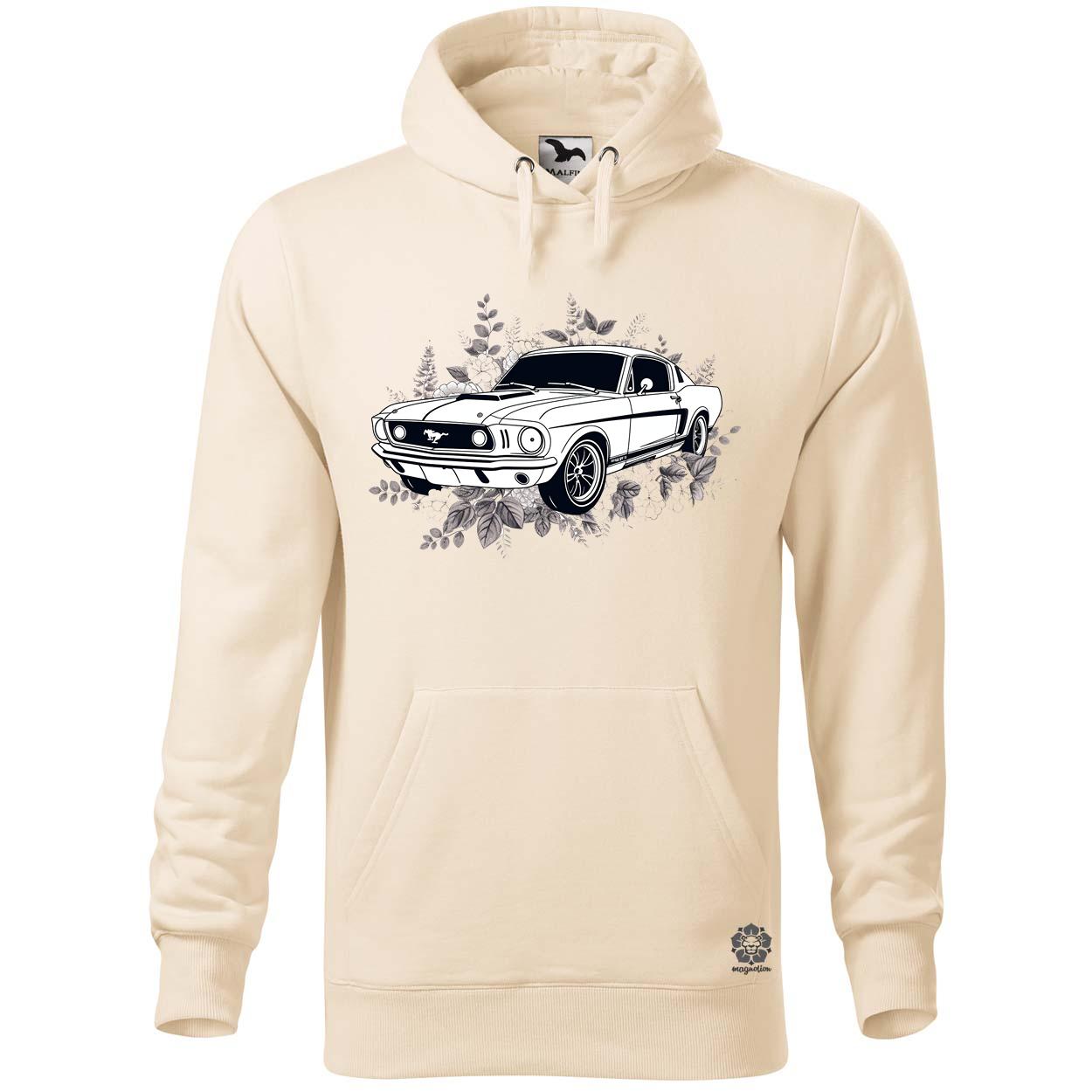 Mustang és virágok rajz v4 egyedi  pulóver 