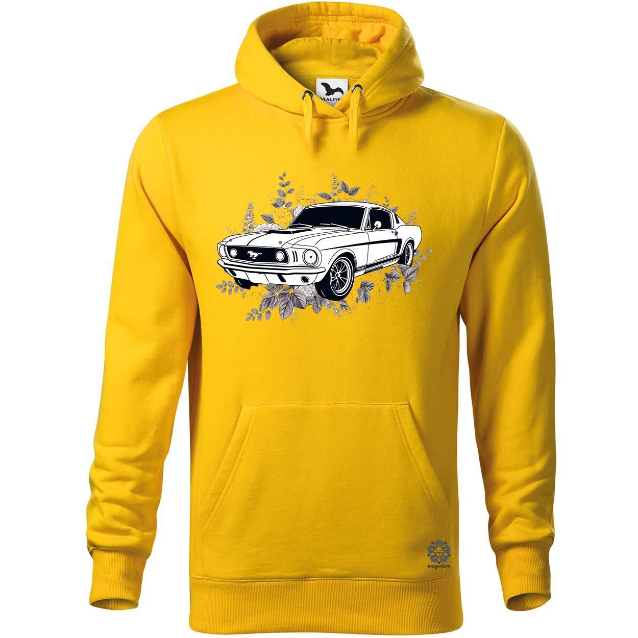 Mustang és virágok rajz v4 egyedi  pulóver 