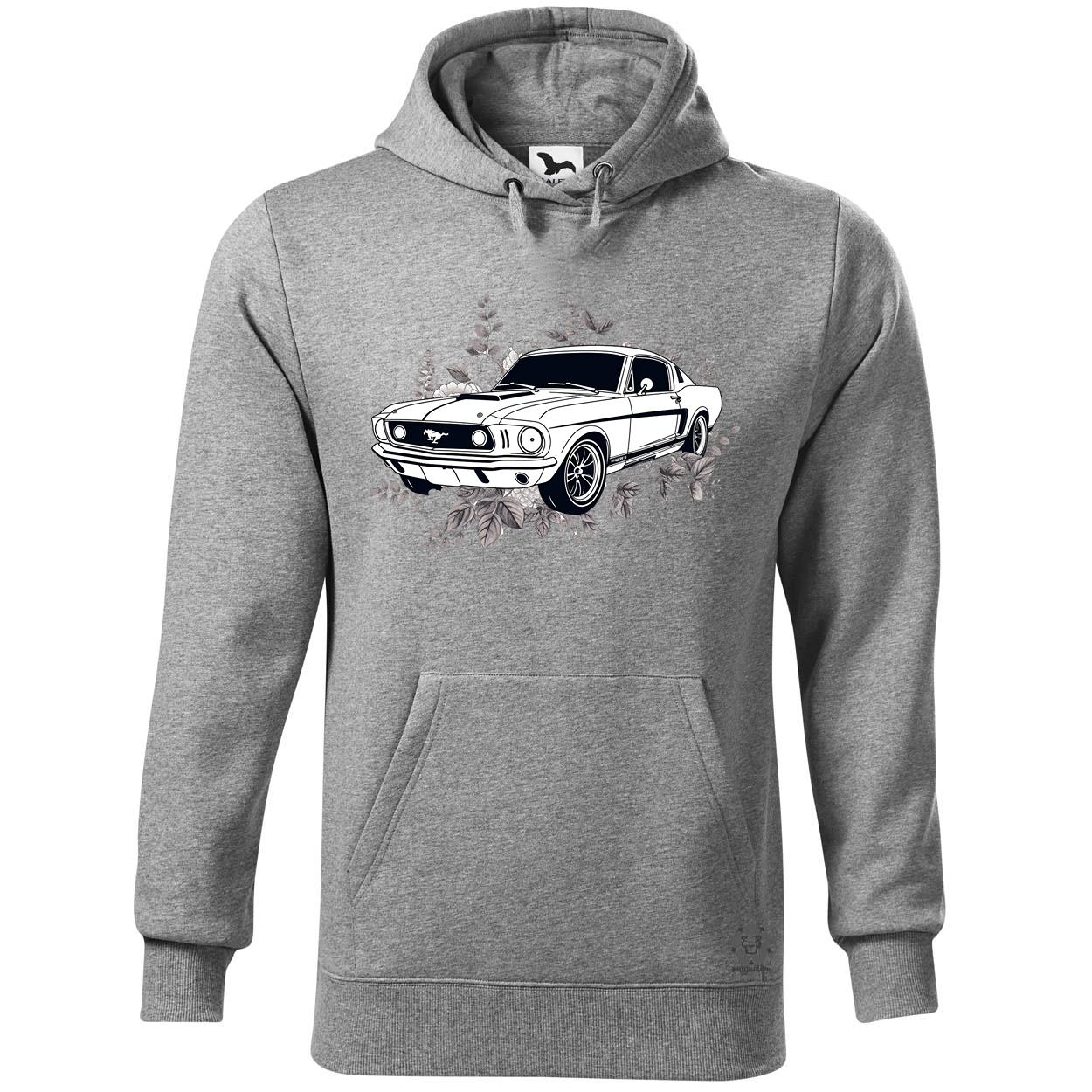 Mustang és virágok rajz v4 egyedi  pulóver 