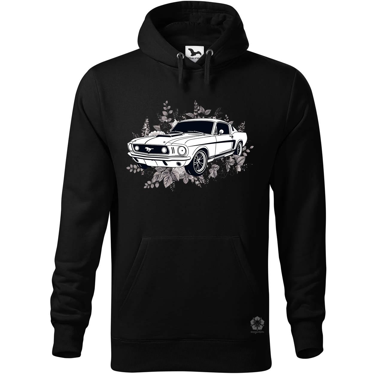 Mustang és virágok rajz v4 egyedi  pulóver 