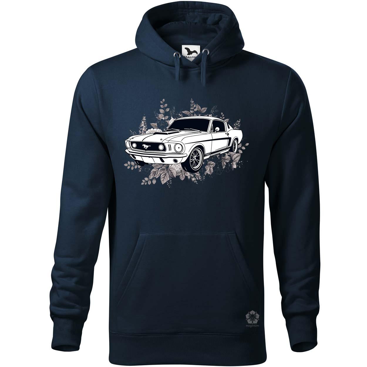 Mustang és virágok rajz v4 egyedi  pulóver 
