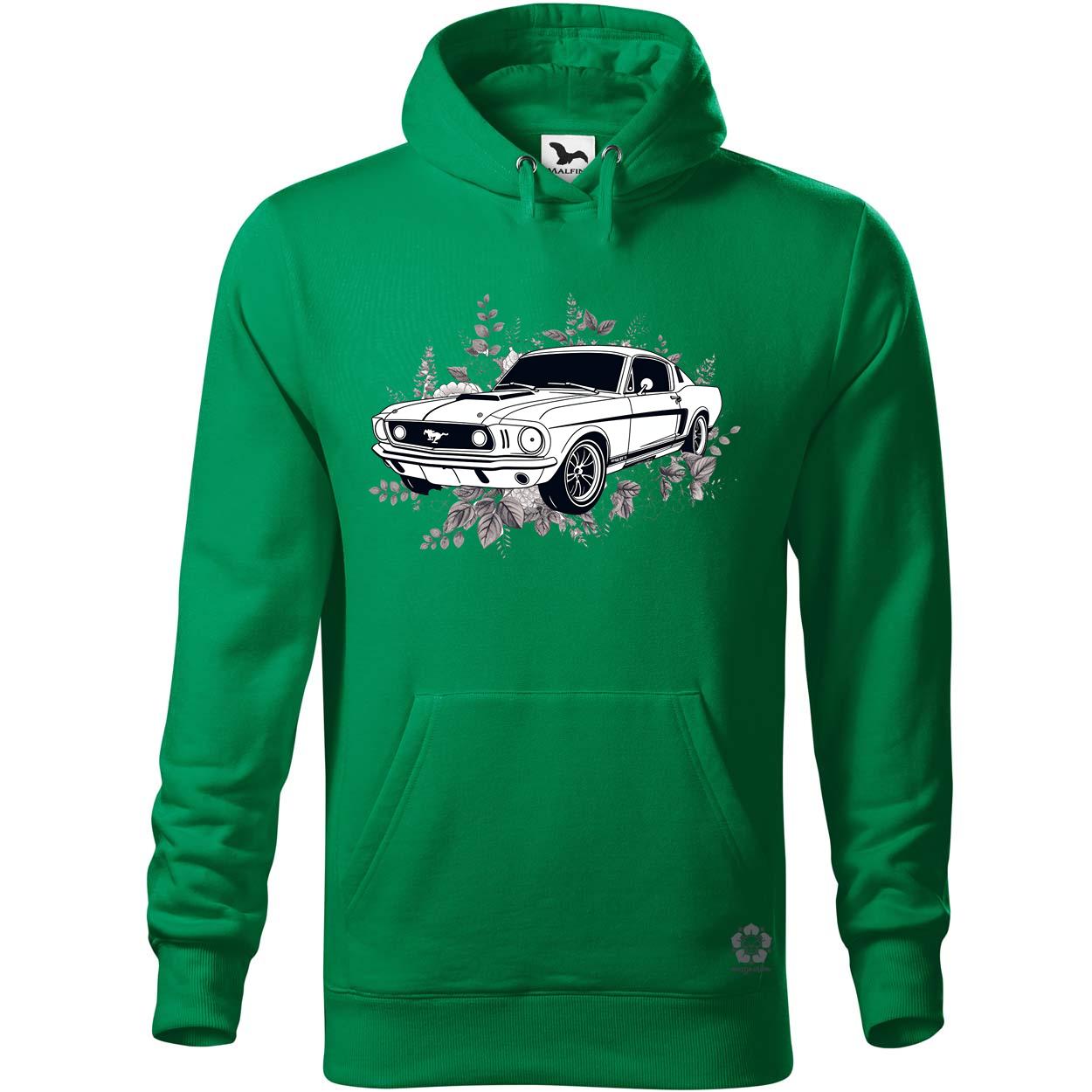 Mustang és virágok rajz v4 egyedi  pulóver 