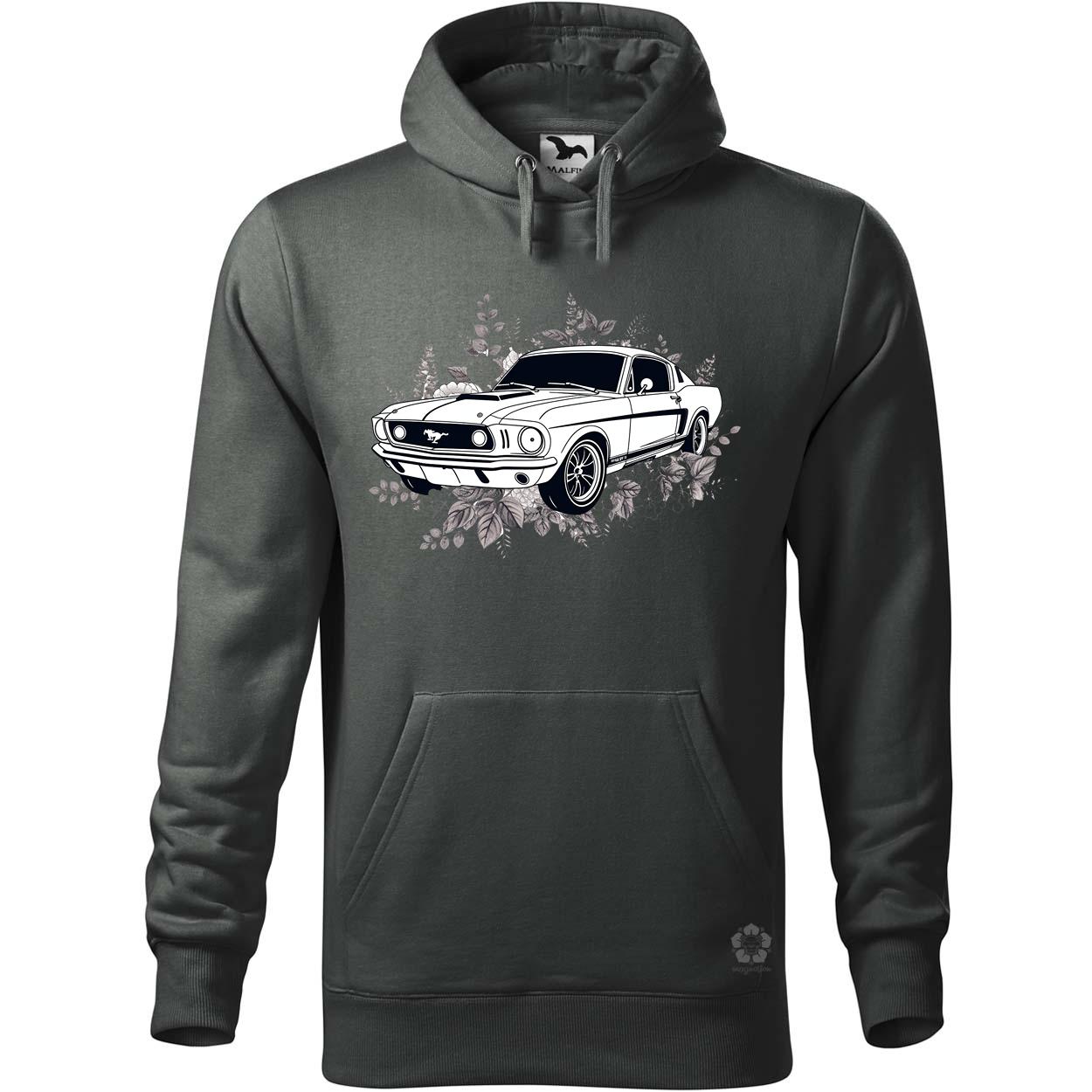Mustang és virágok rajz v4 egyedi  pulóver 