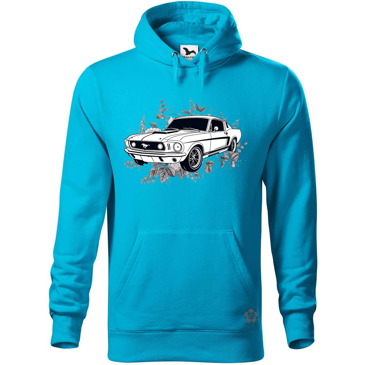 Mustang és virágok rajz v4 egyedi  pulóver 
