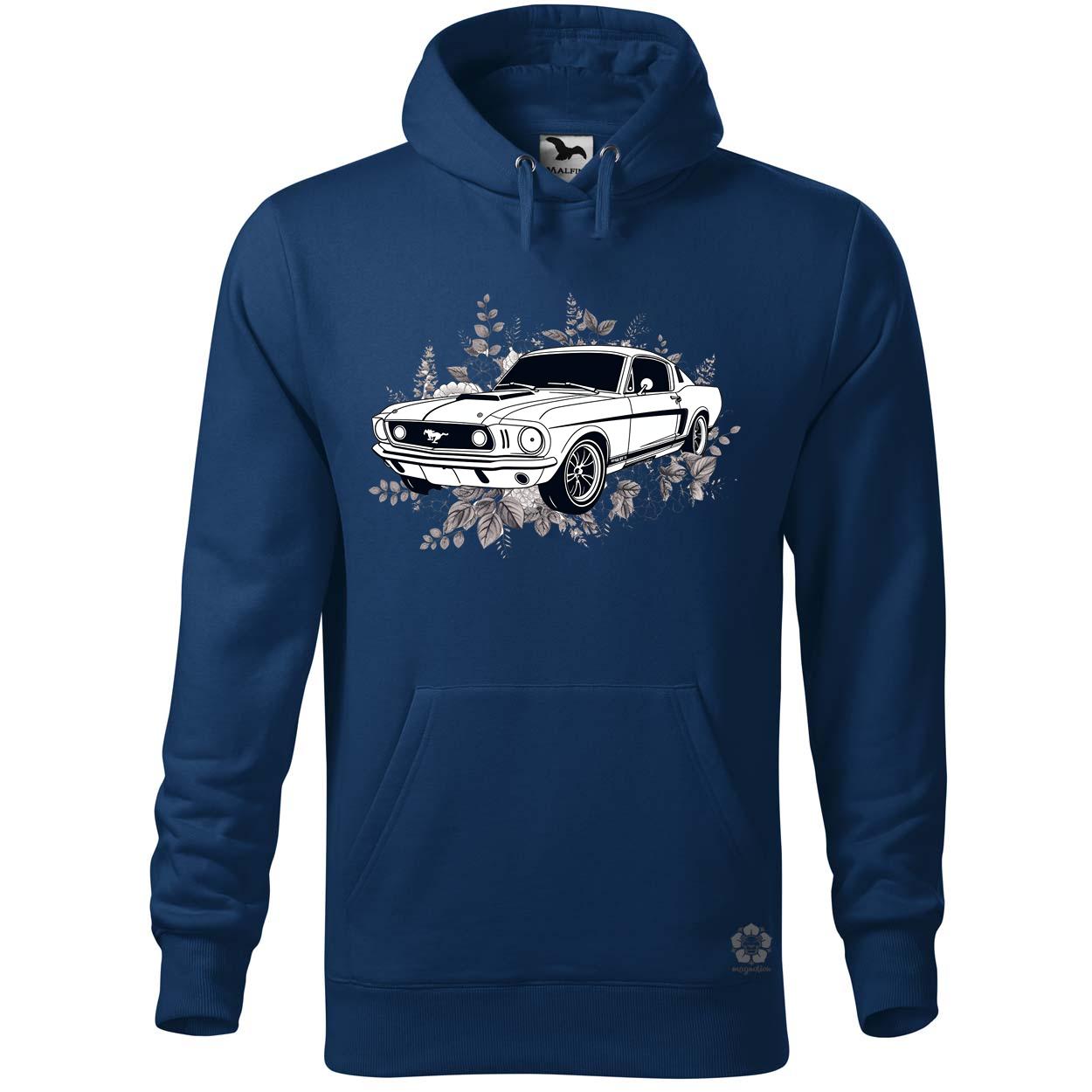 Mustang és virágok rajz v4 egyedi  pulóver 