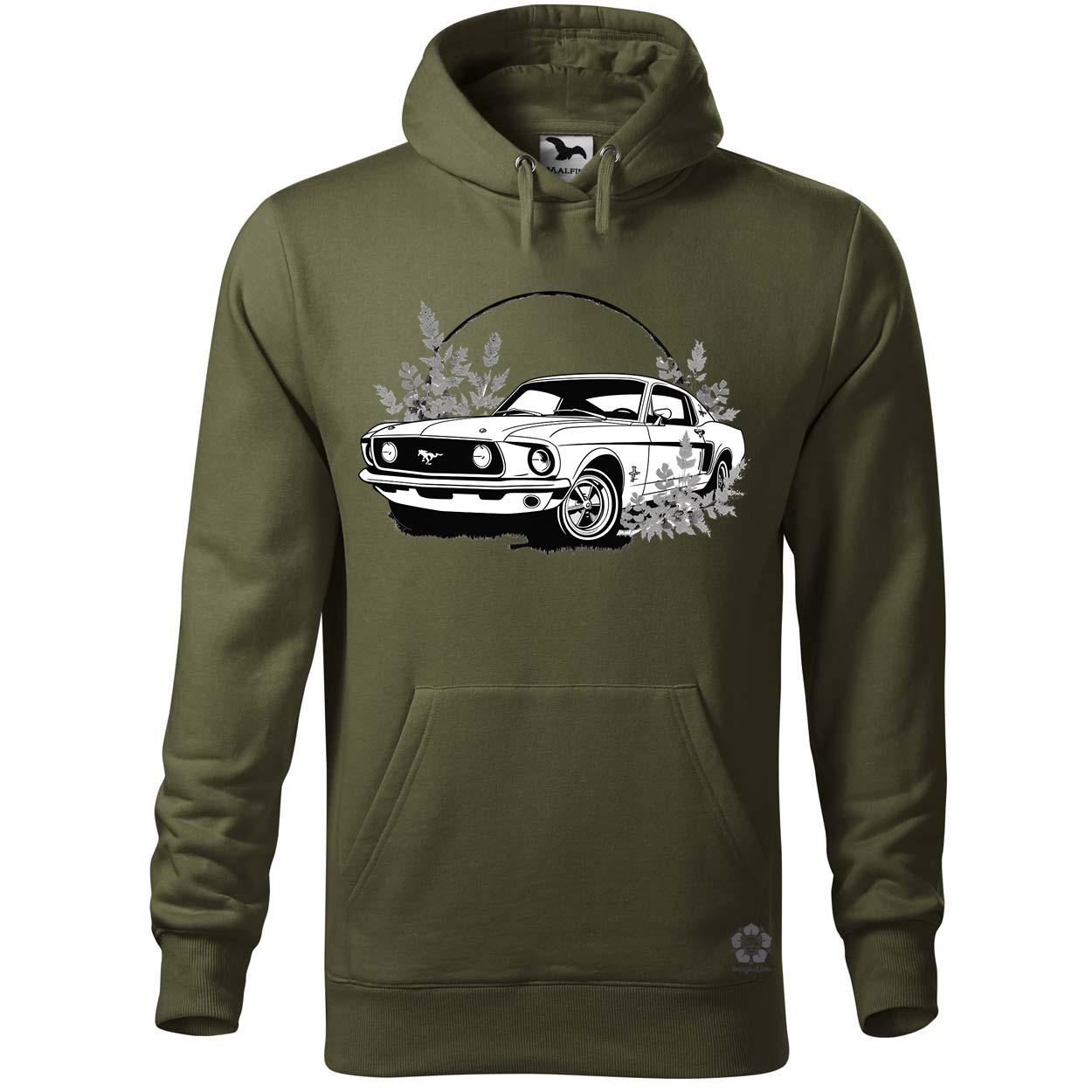 Mustang és virágok rajz v5 egyedi  pulóver 