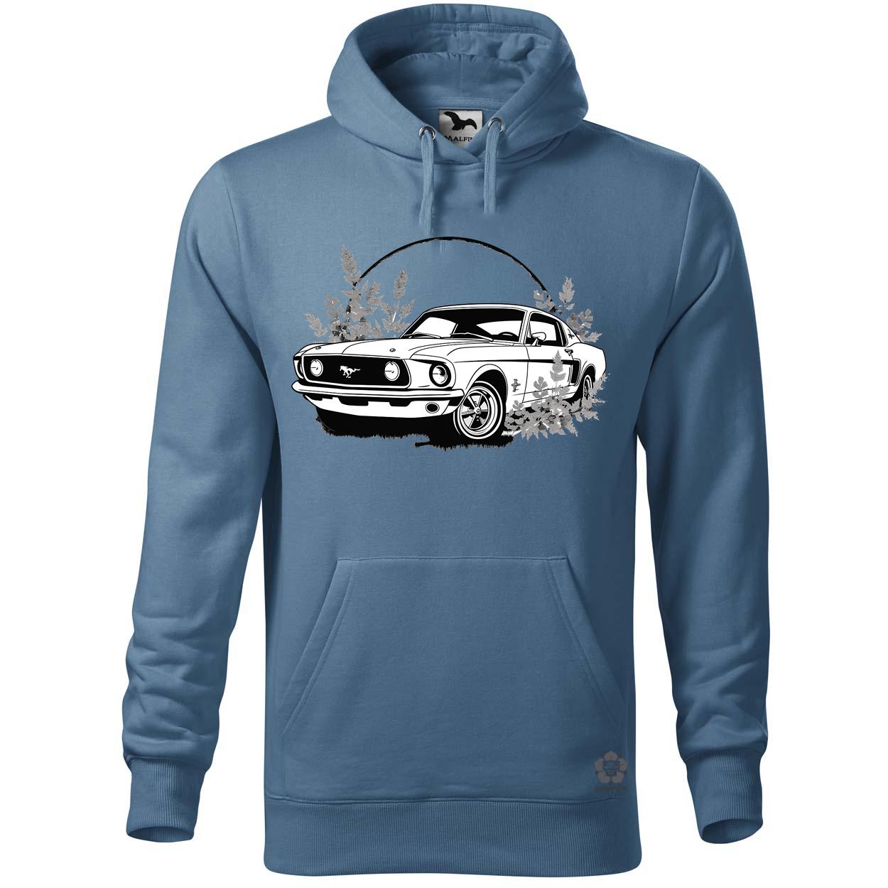Mustang és virágok rajz v5 egyedi  pulóver 