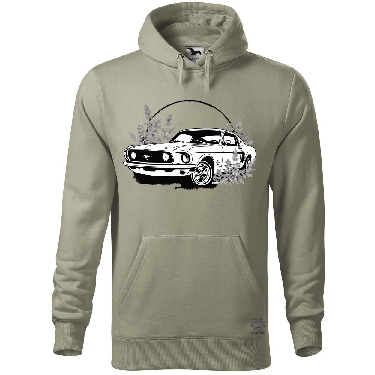 Mustang és virágok rajz v5 egyedi  pulóver 