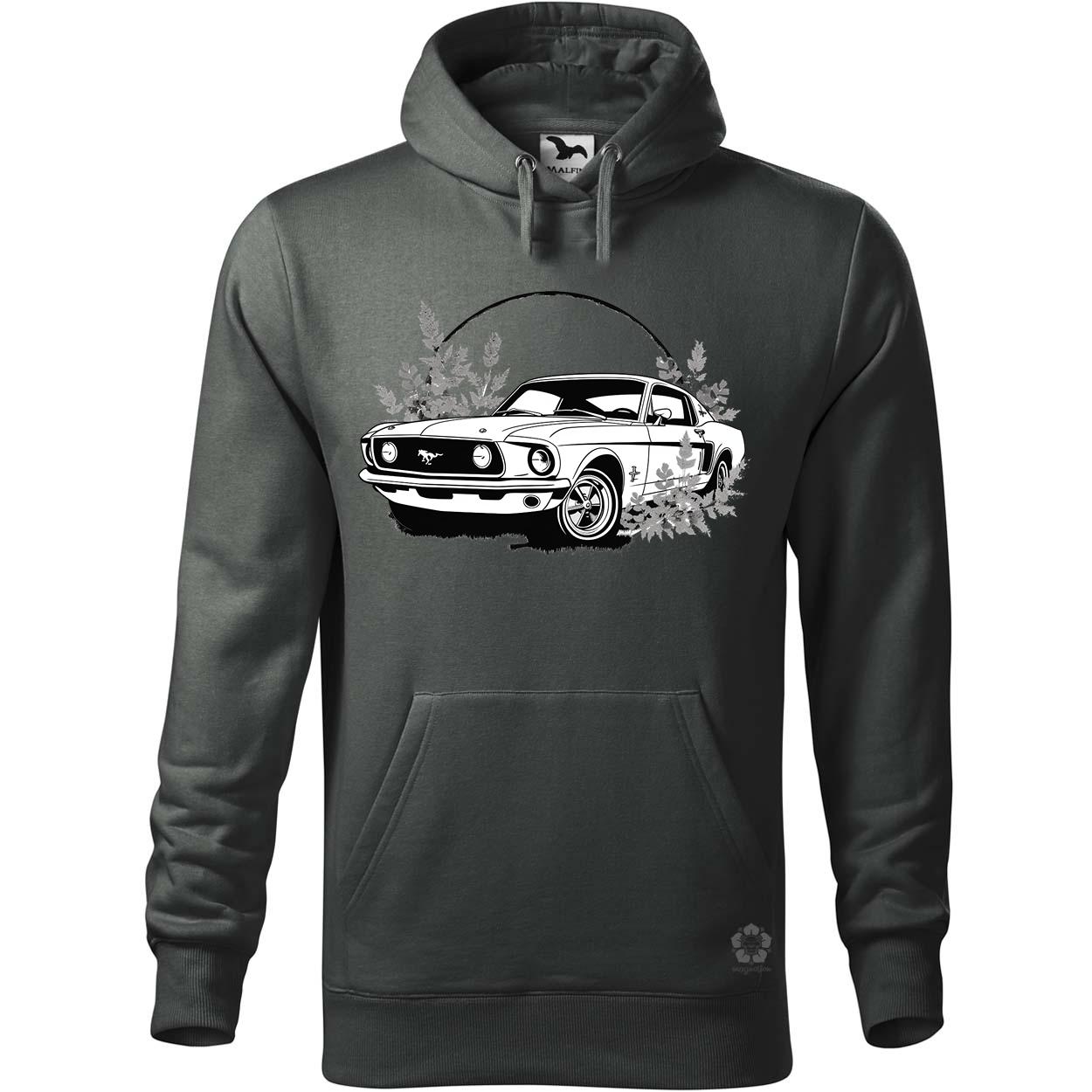 Mustang és virágok rajz v5 egyedi  pulóver 