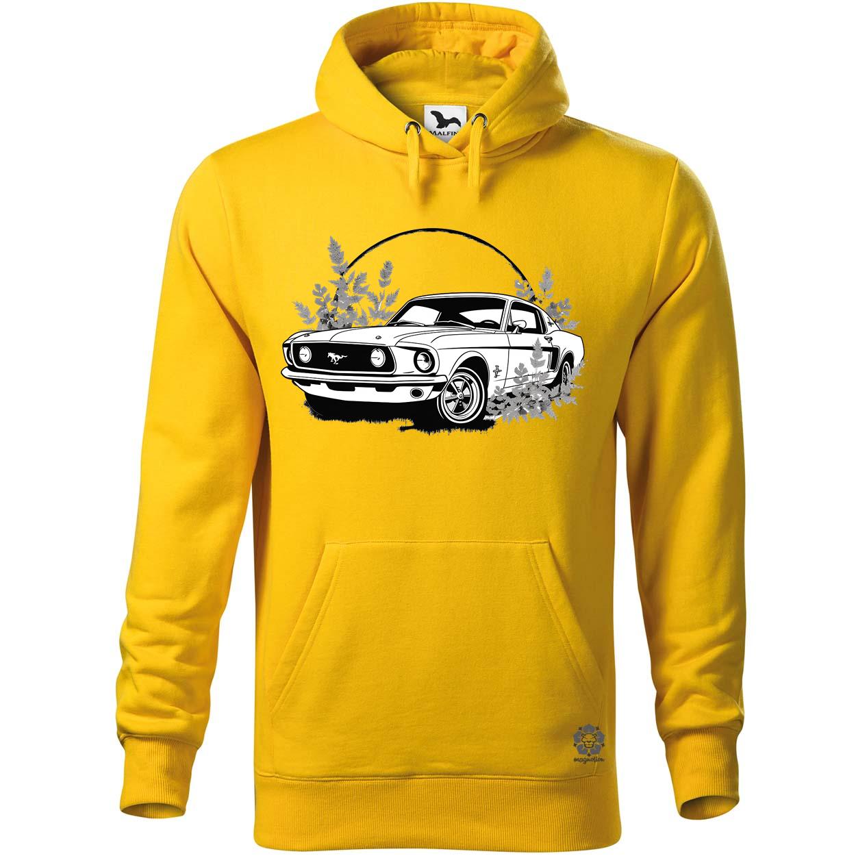 Mustang és virágok rajz v5 egyedi  pulóver 