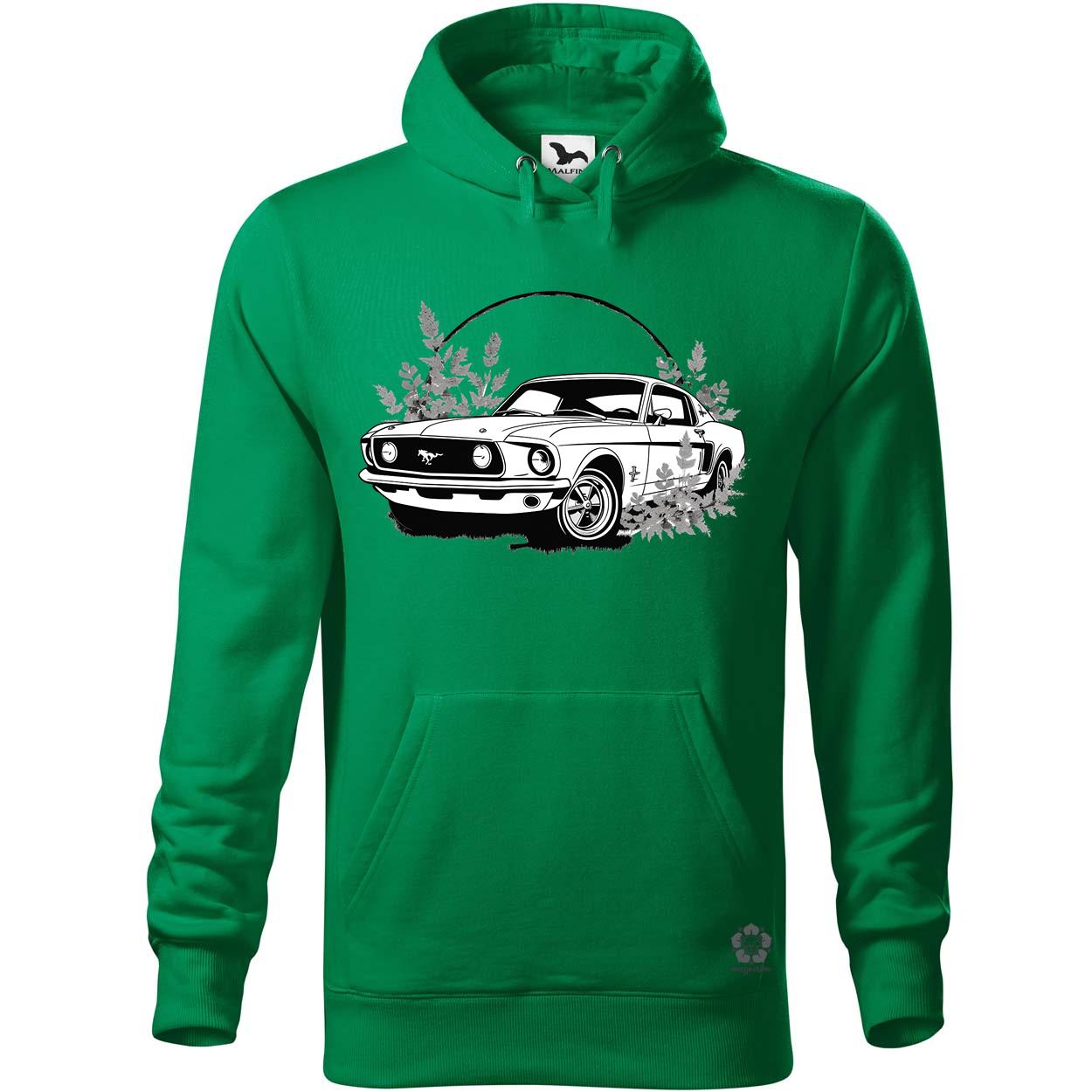 Mustang és virágok rajz v5 egyedi  pulóver 