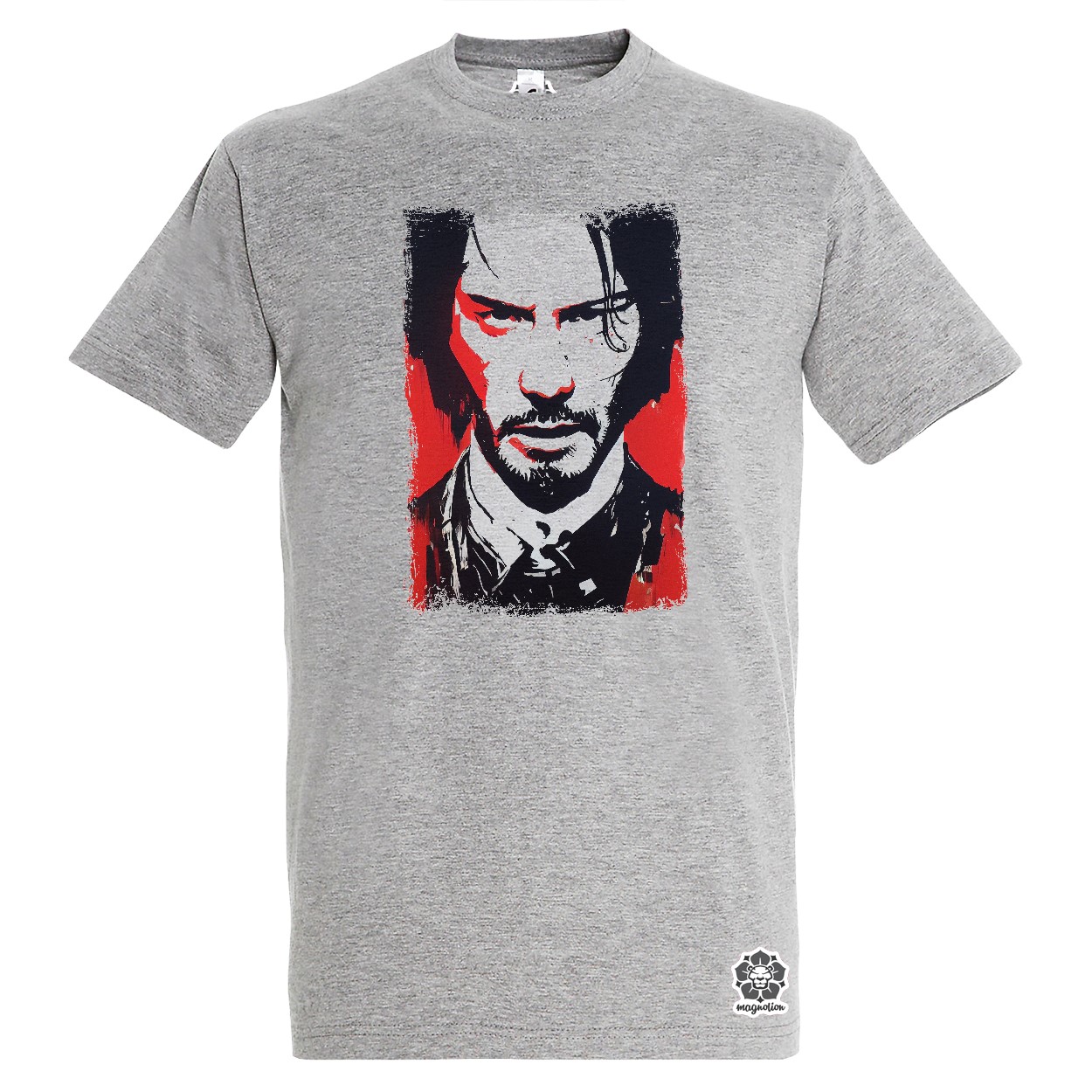 Fekete-piros John Wick rajz v1 egyedi póló 