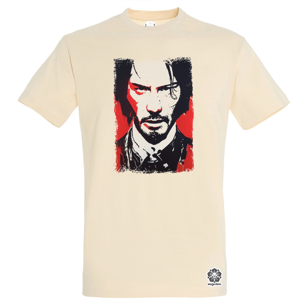Fekete-piros John Wick rajz v1 egyedi póló 