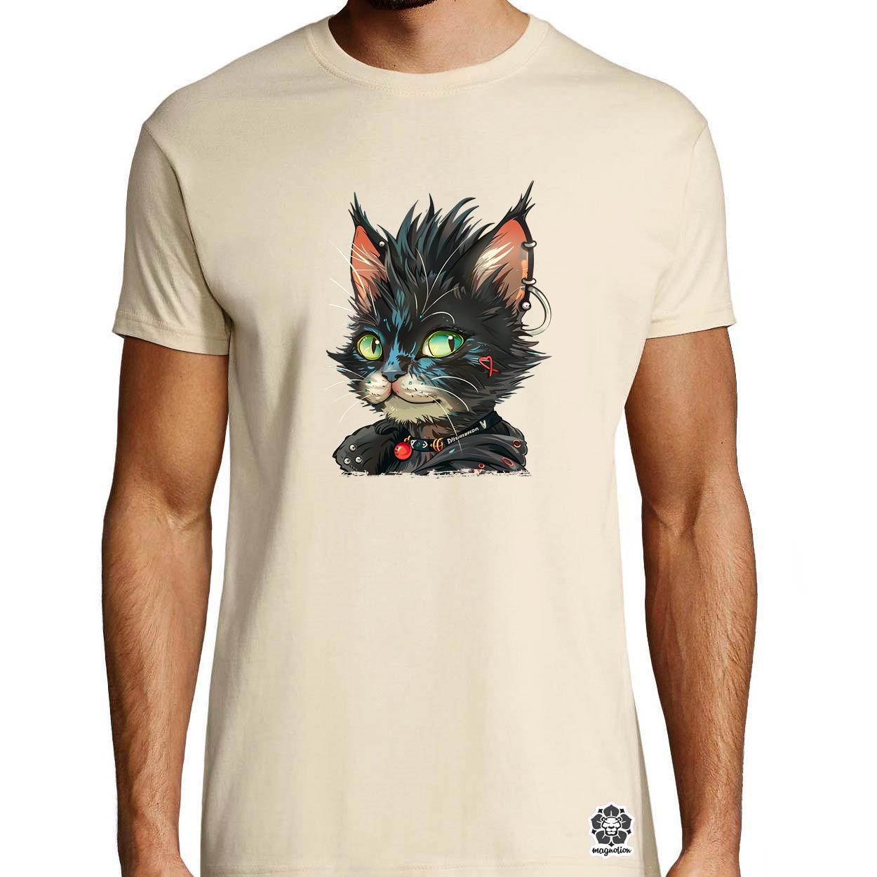 Punk cica v5 egyedi póló 