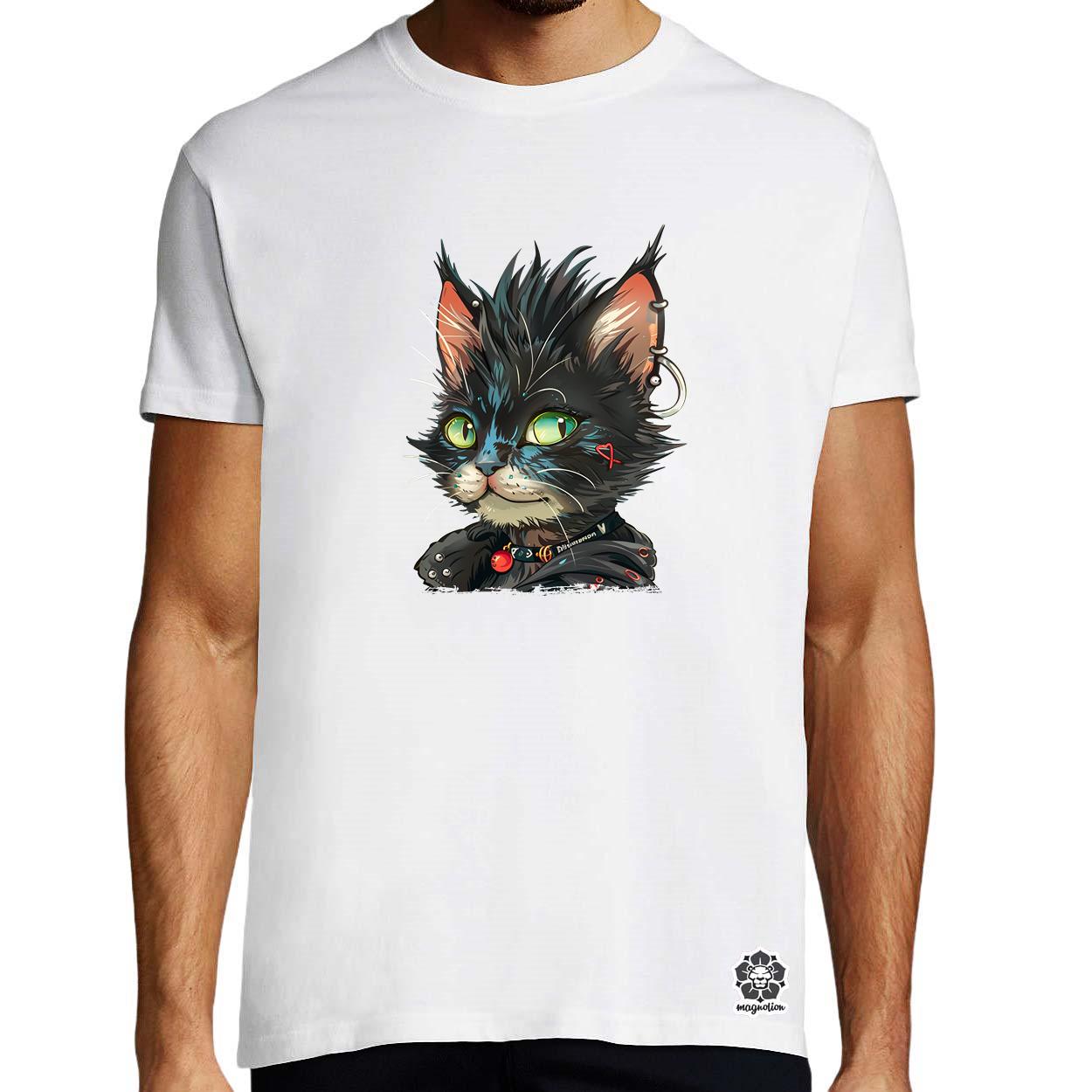 Punk cica v5 egyedi póló 