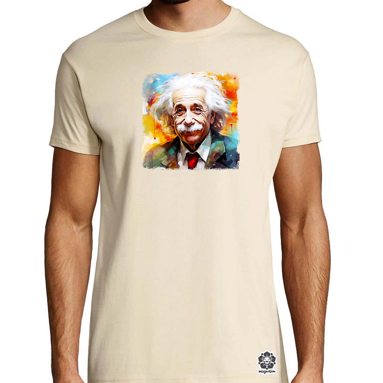 Einstein portré v5 egyedi póló 
