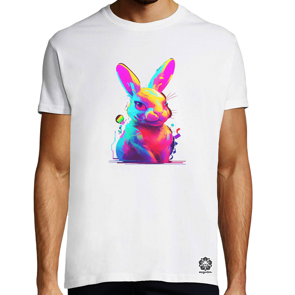Neon nyuszi v2 egyedi póló 