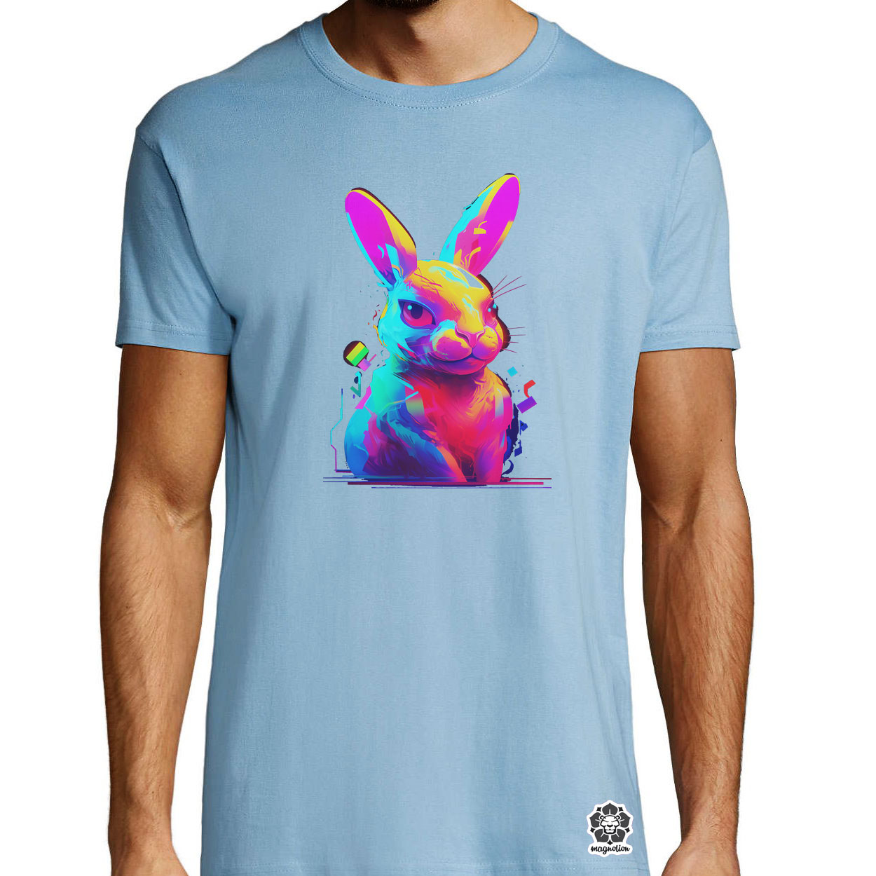Neon nyuszi v2 egyedi póló 