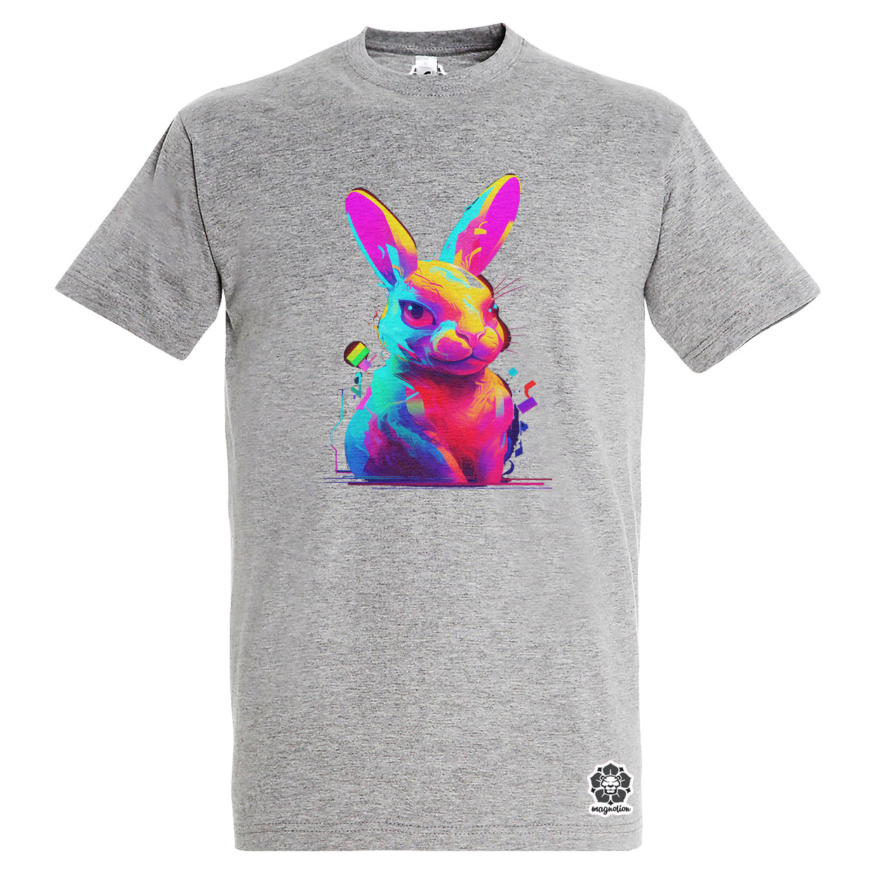 Neon nyuszi v2 egyedi póló 