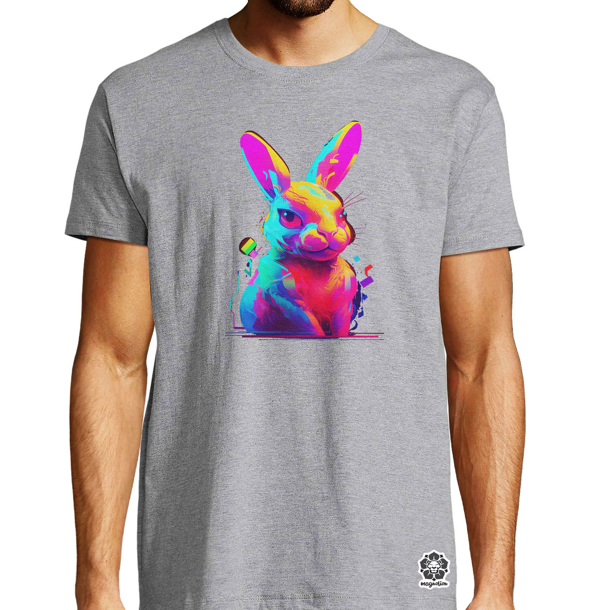 Neon nyuszi v2 egyedi póló 