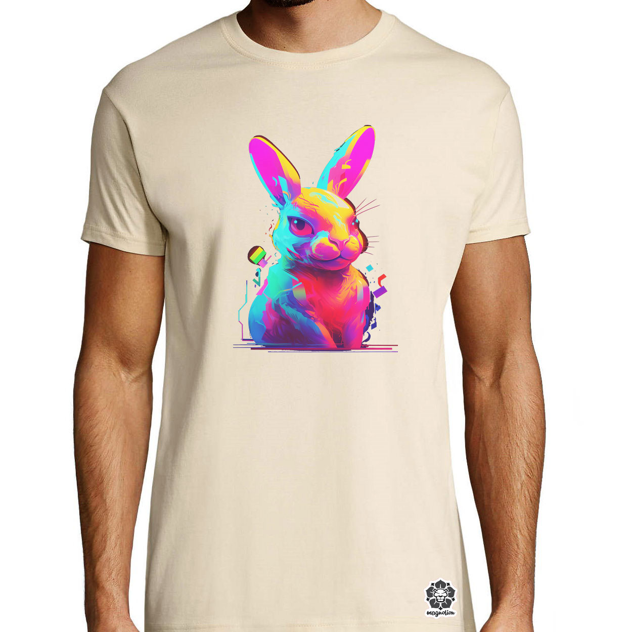 Neon nyuszi v2 egyedi póló 