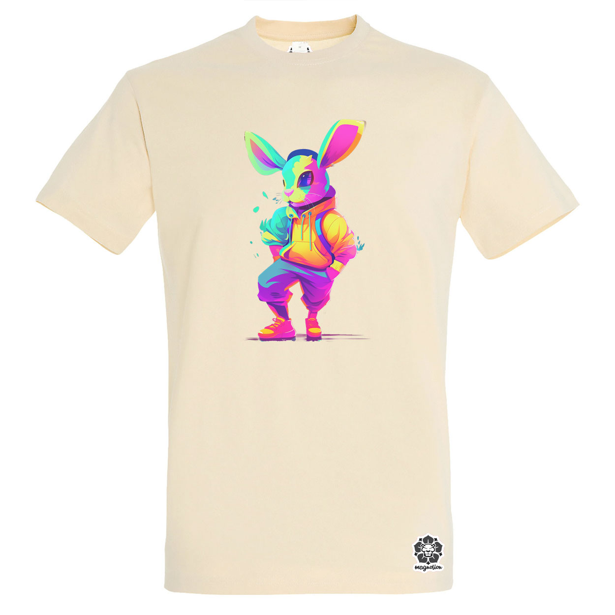 Neon nyuszi v3 egyedi póló 