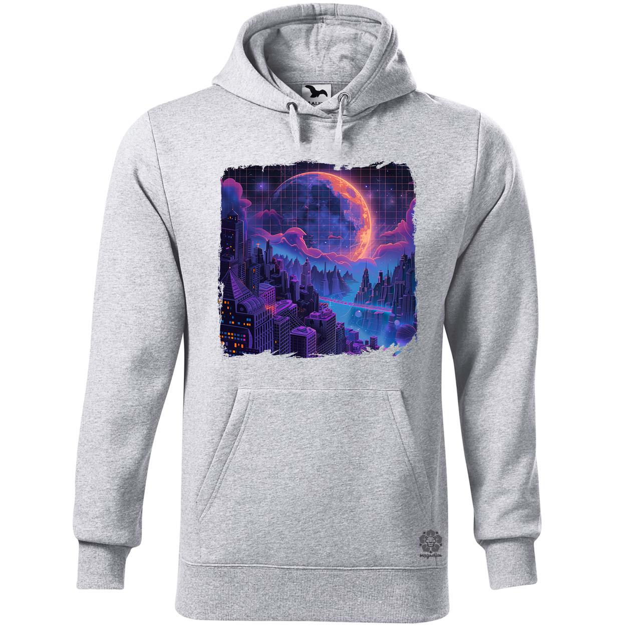 Synthwave hold v2 egyedi  pulóver 