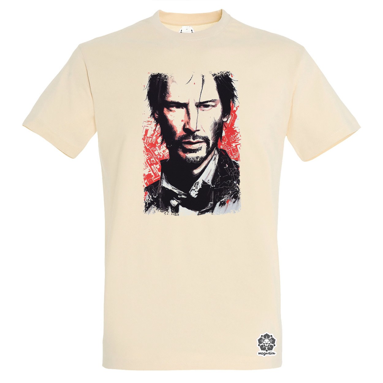 Fekete-piros John Wick rajz v2 egyedi póló 