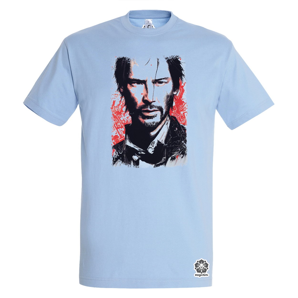 Fekete-piros John Wick rajz v2 egyedi póló 