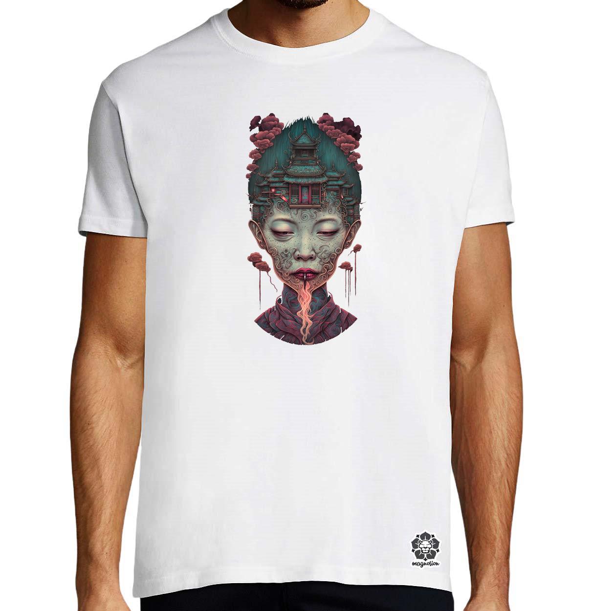 Dicső ősi trippy épület v3 egyedi póló 