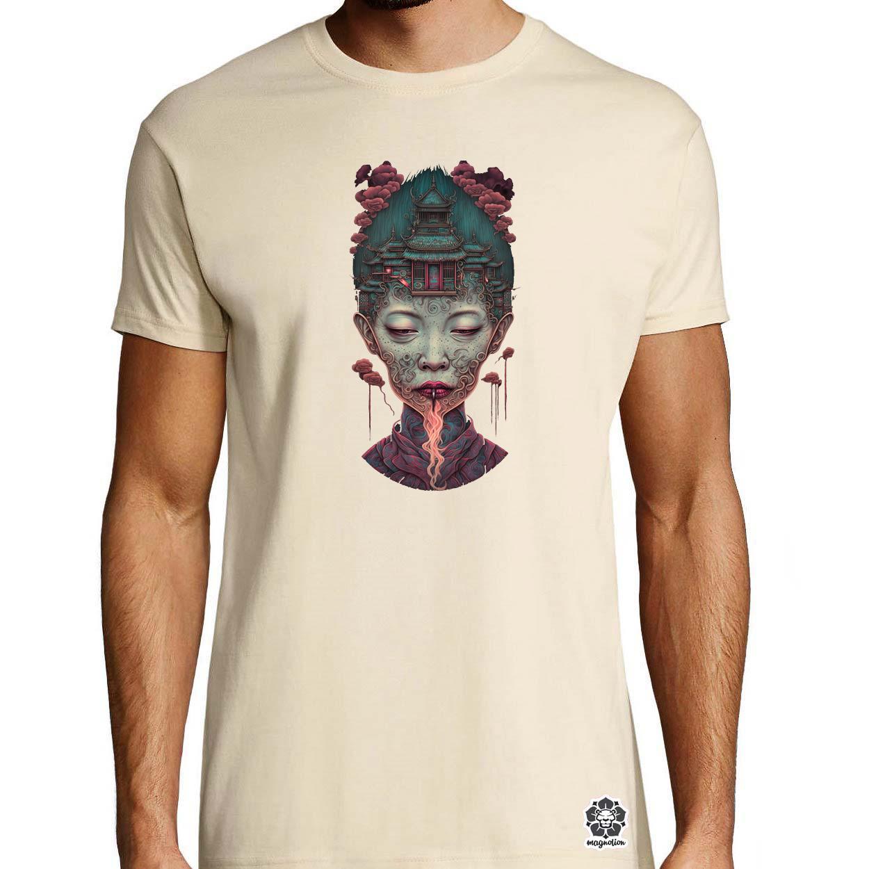 Dicső ősi trippy épület v3 egyedi póló 
