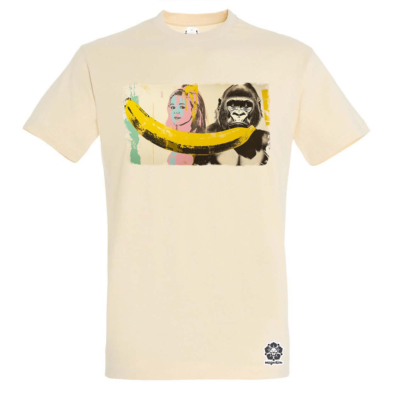 Gorilla és banán v3 egyedi póló 