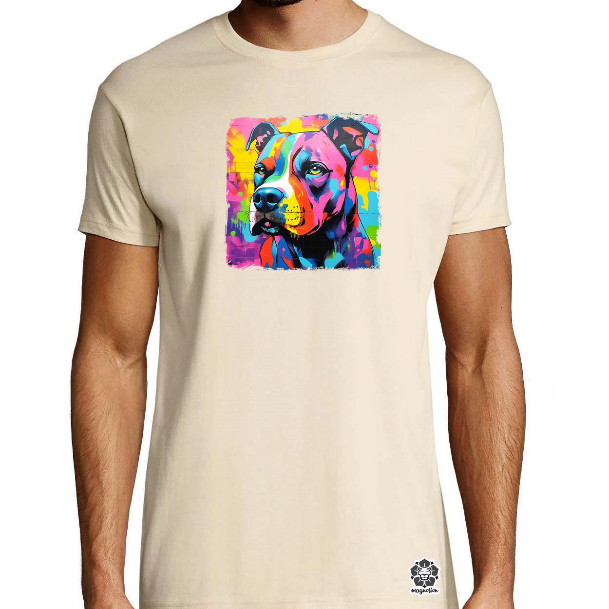 Pitbull portré v3 egyedi póló 