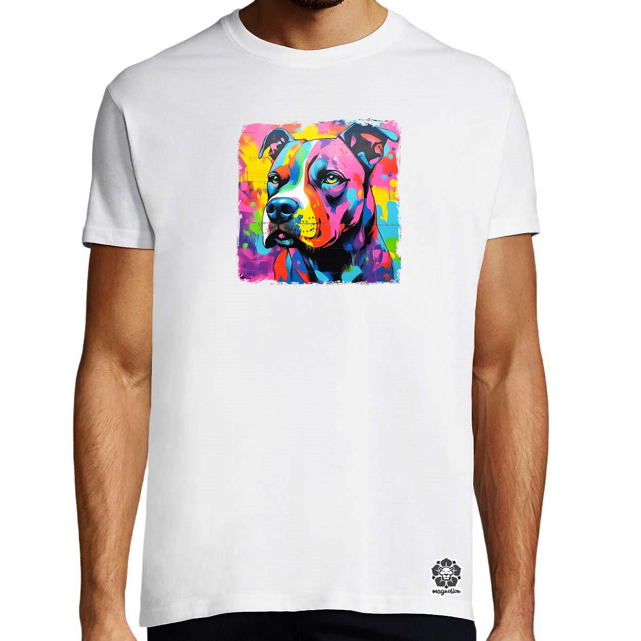 Pitbull portré v3 egyedi póló 
