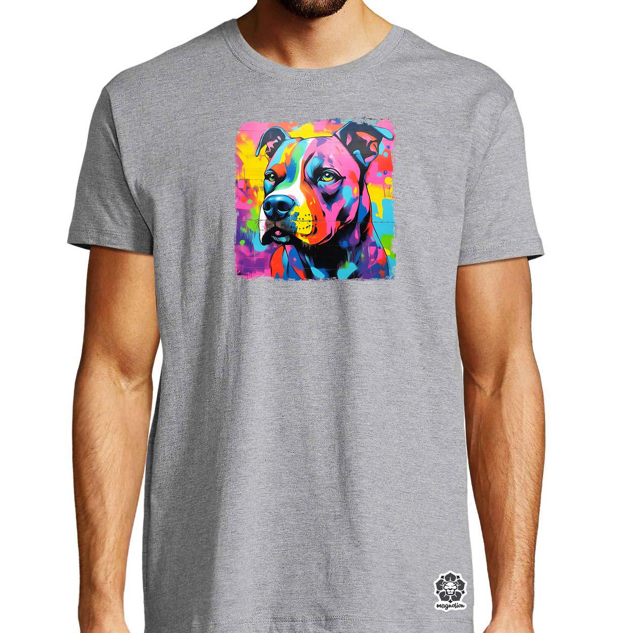 Pitbull portré v3 egyedi póló 