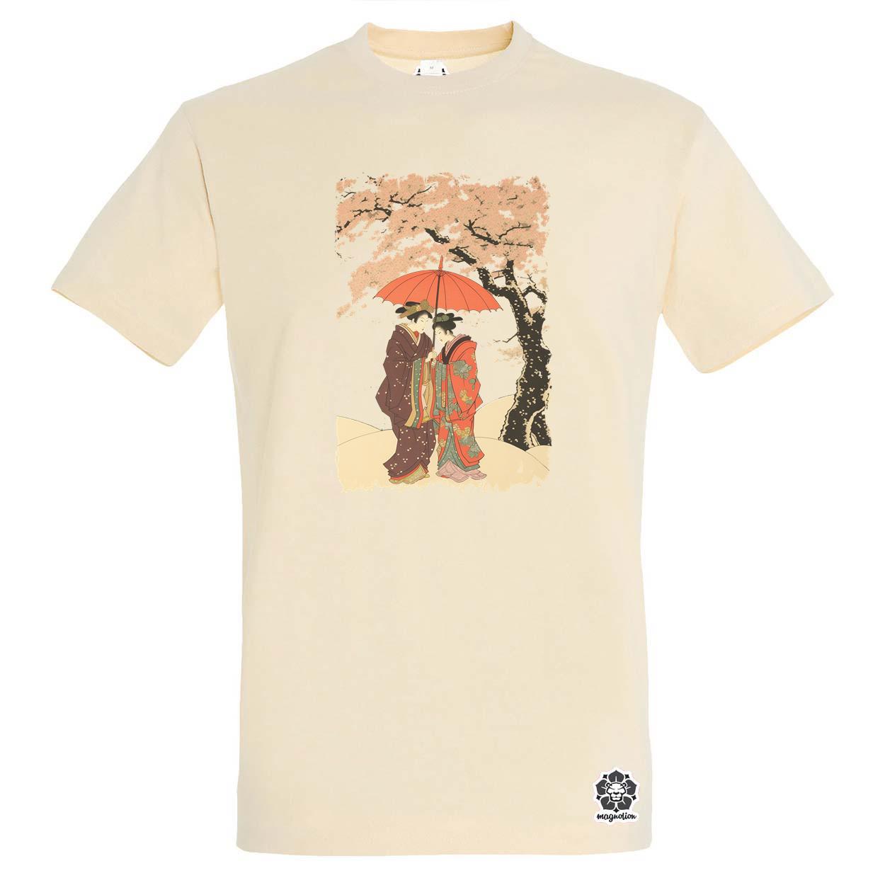 Sakura fa alatt egyedi póló 