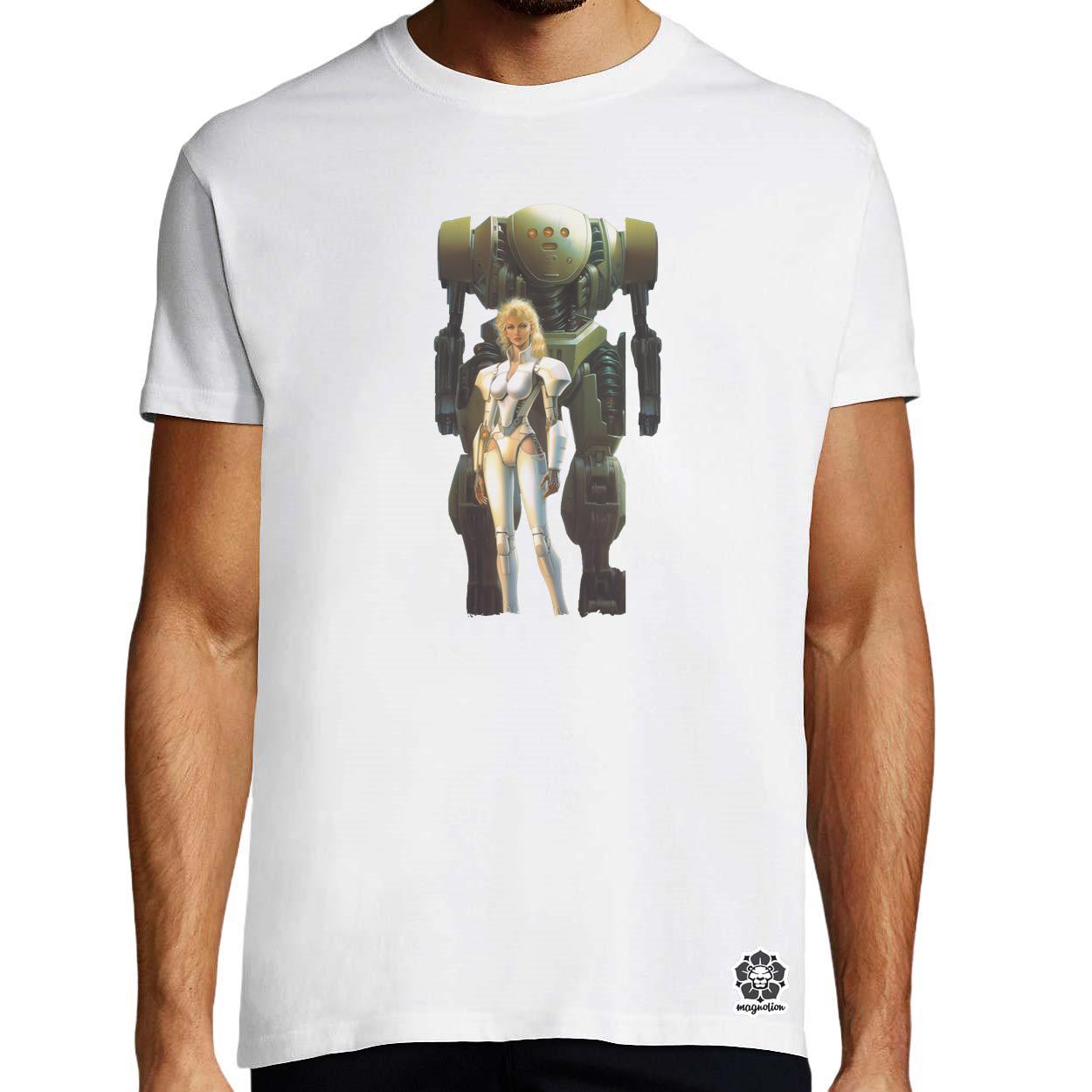 Boris Vallejo robot és a nő fanart v1 egyedi póló 
