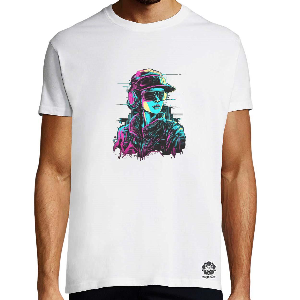 Synthwave digitális művészet v4 egyedi póló 