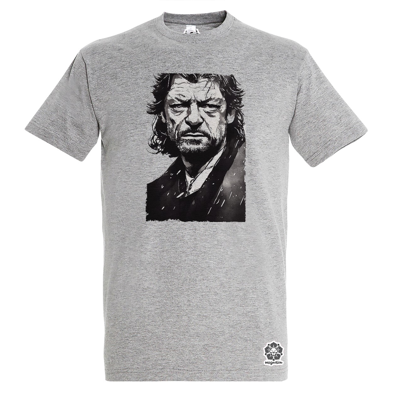 Fekete-fehér Eddard Ned Stark rajz egyedi póló 