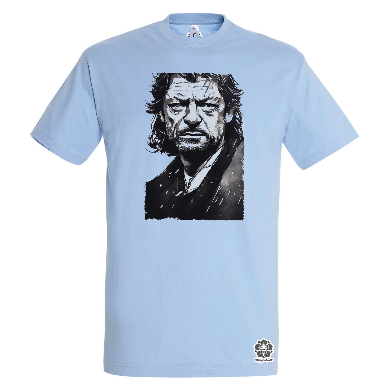 Fekete-fehér Eddard Ned Stark rajz egyedi póló 