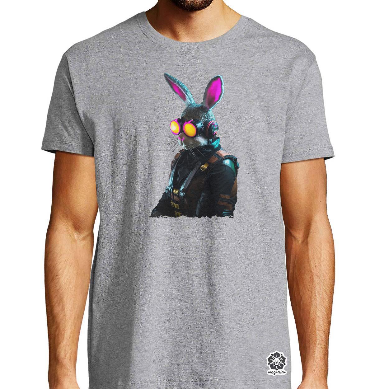 Neon cyberpunk nyuszi v2 egyedi póló 