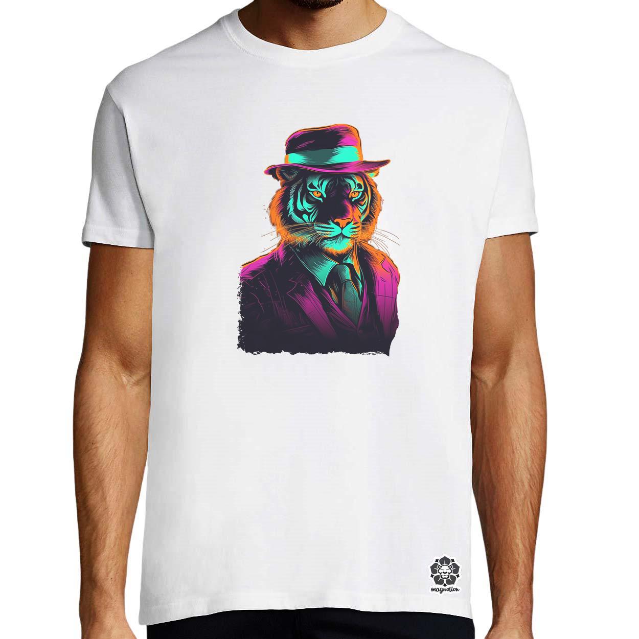 Neon gengszter tigris v2 egyedi póló 